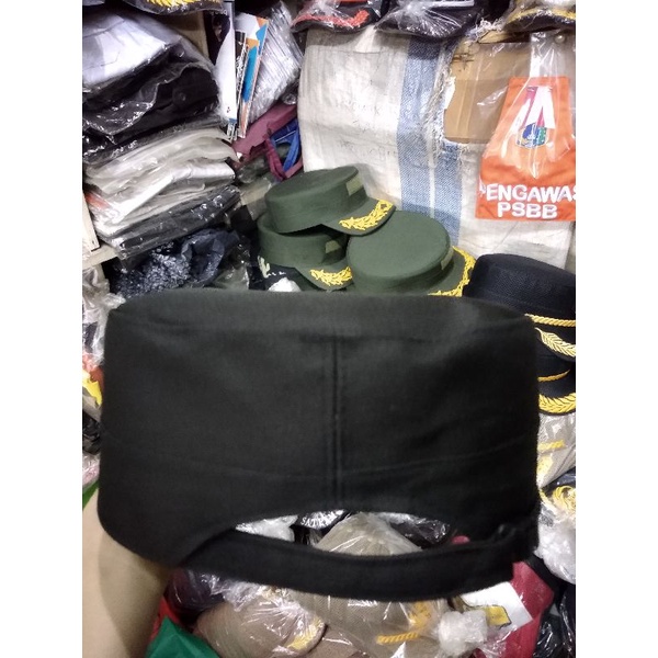 Topi komando satpam coklat,free nama