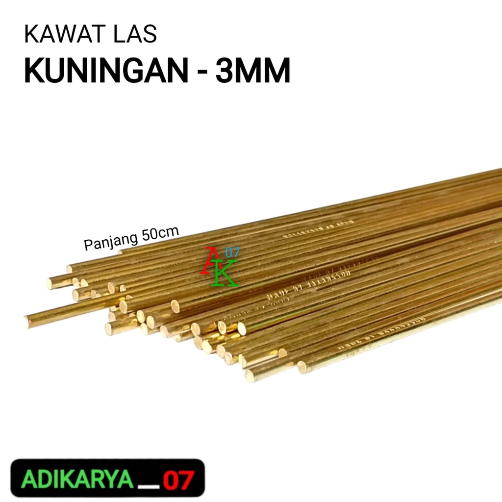 KAWAT LAS KUNINGAN ASLI GERMANY 3MM BORAK LAS BUBUK PER 1 PCS 50CM
