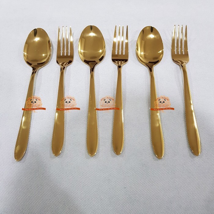 [Expert] Sendok Makan Emas & Garpu Makan Emas 18-10 Stainless Steel JAPAN