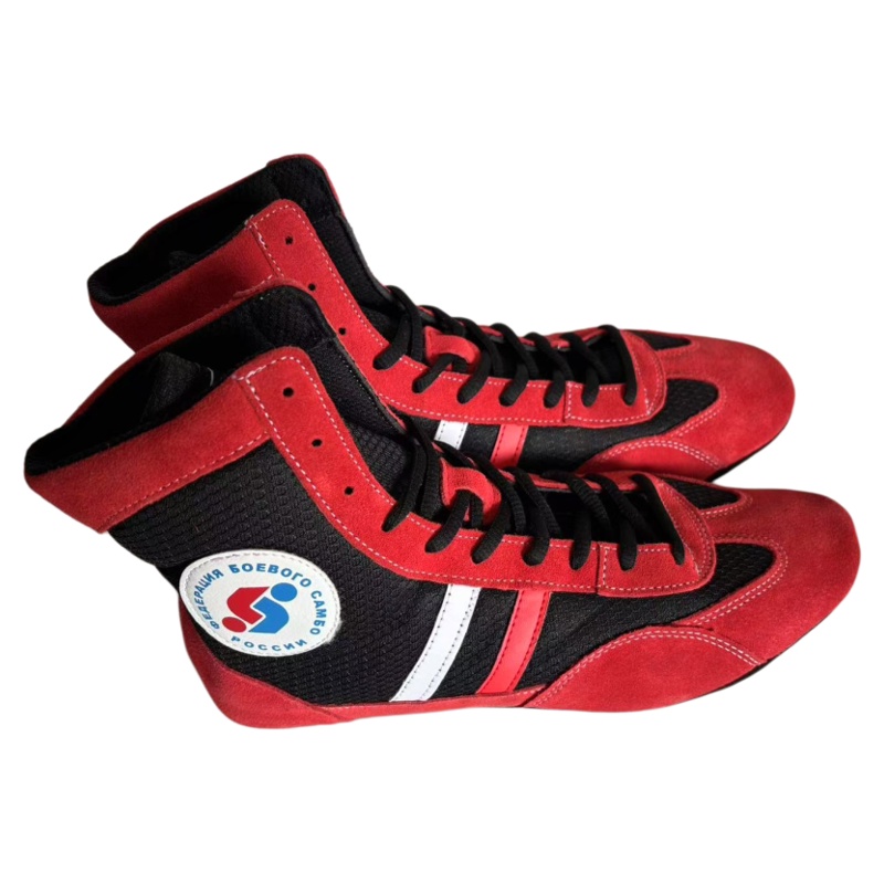 Sport Sambo Shoes Red Wrestling Shoe Martial Art Shoe Soft Insole Professional Boxing Fighting