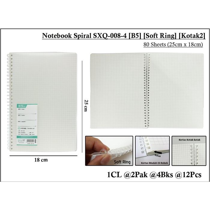 

hanya disini] buku soft ring isi 80 lembar grif kotak 2 B5 anti sakit tangan