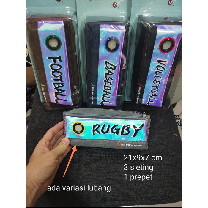 

siap kirim] tempat pensil kain what sport you like 3 sleting import