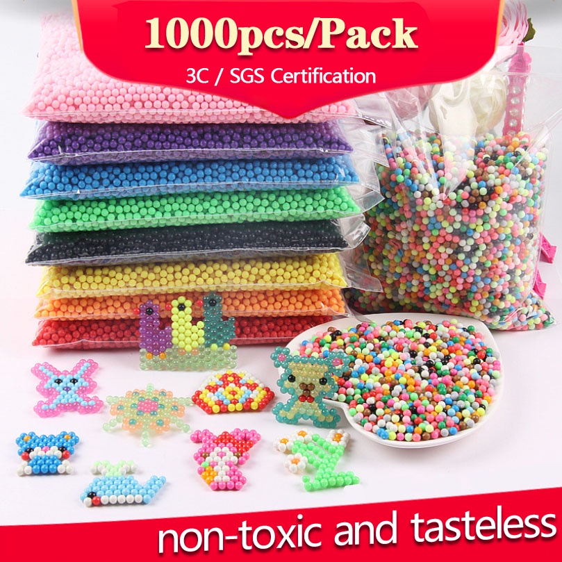 1000Pcs/Bag Refill Hama Beads Puzzle Mixed Crystal Magic Beads Diy Water Spray Beads Ball Perlen