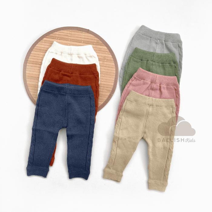 Gemiloo- Baelish - Legging Rajut Bayi Newborn / Celana Leging Anak / Stretch Knit Premium Baby