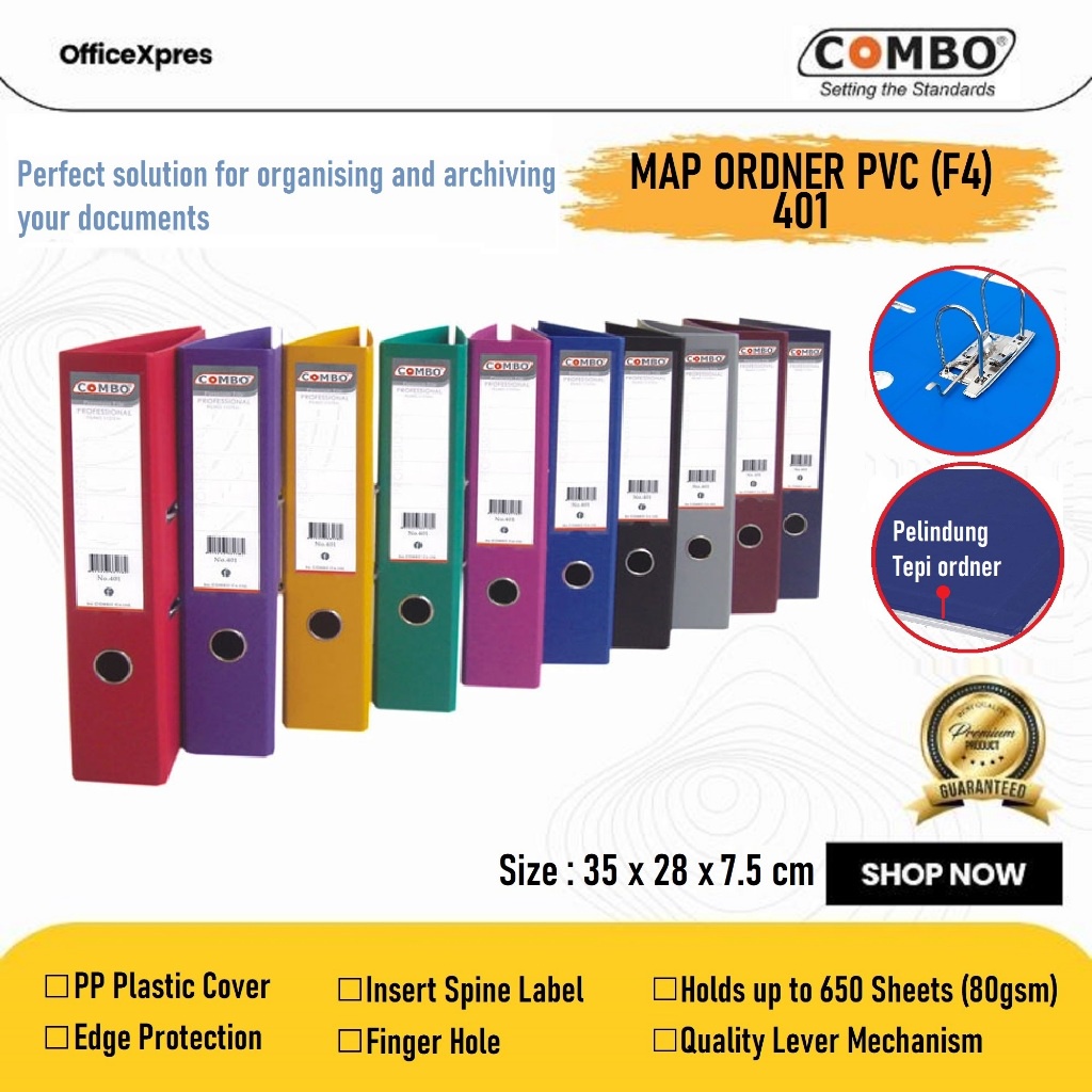 

Odner Map Folio Pvc Colour / Odner Map F4 / File Pvc 401 Warna Combo / Map Ordner Folder F4