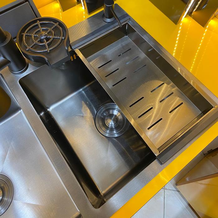 Hemat Kitchen Sink 2 Lubang Wastafel Cuci Piring 2 Lubang Bak Cuci Piring 2 Lubang Stainless Steel