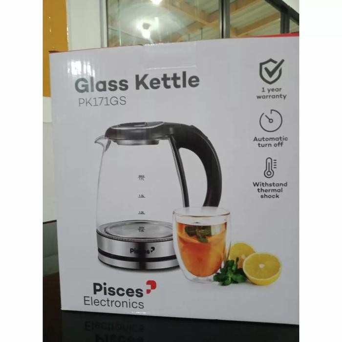 Kettle Pisces Pk 171Gs Pk171Gs Pk 171 Gs Teko Kaca Listrik - 1.7 Liter - Asli