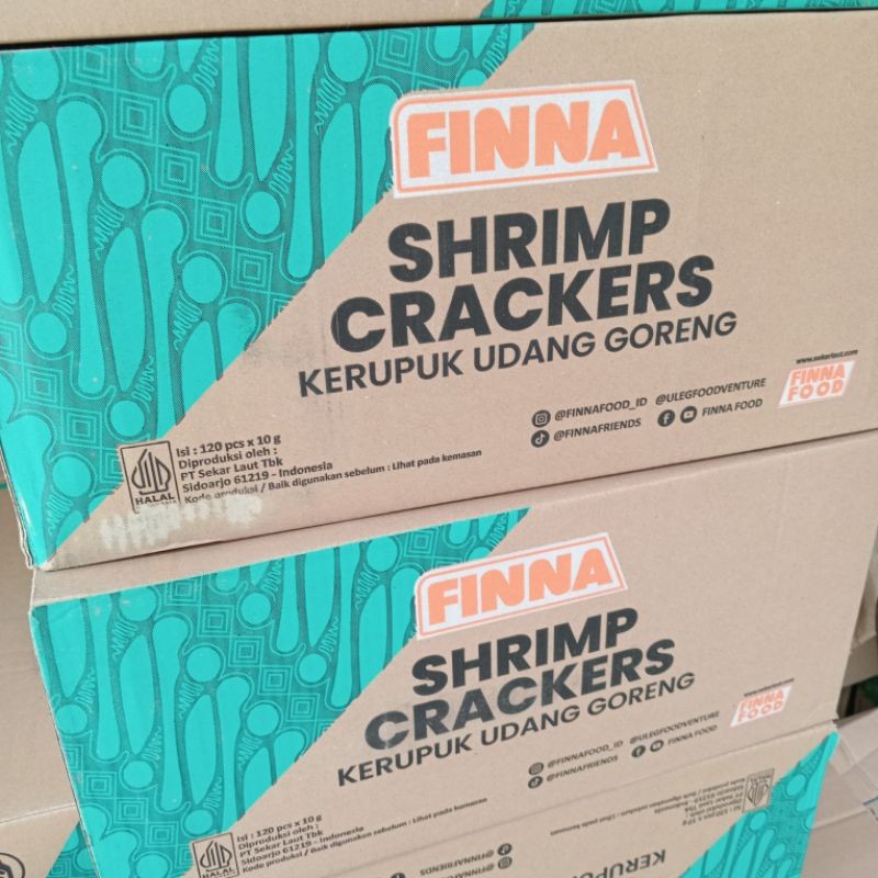 

Kerupuk krupuk udang matang finna fina 10gr 10 gram untuk catering snack makanan sedus 1 dus isi 120