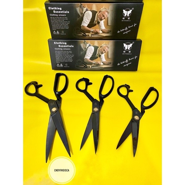 

ting Kain Butterfly Gagang Karet Pum 8 9 10 dan 12 essional Tailor Scissors