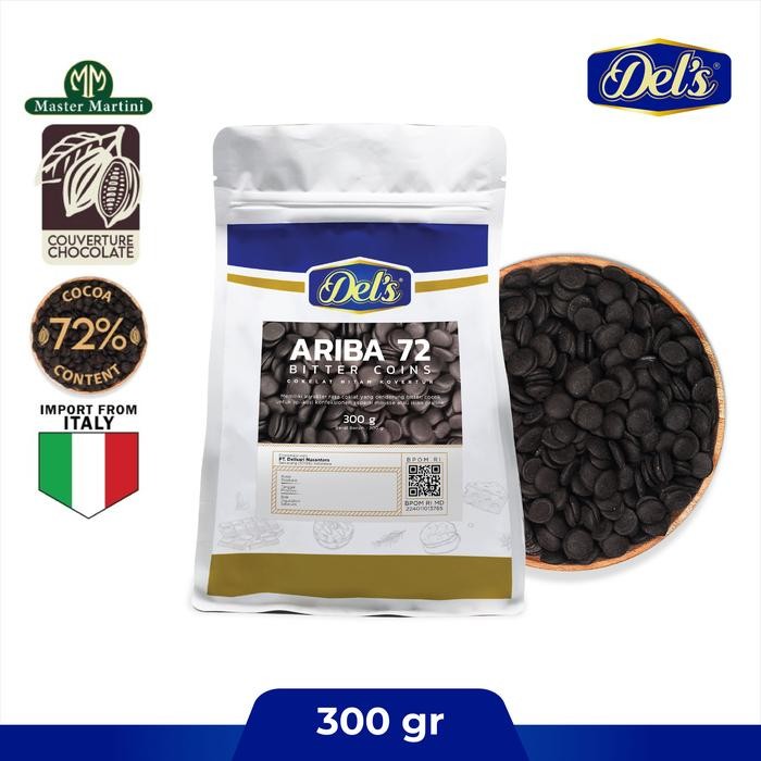 

BisaInstan- Ariba Couverture Dark Chocolate 72% Coin - Coklat Kovertur Koin 300gr