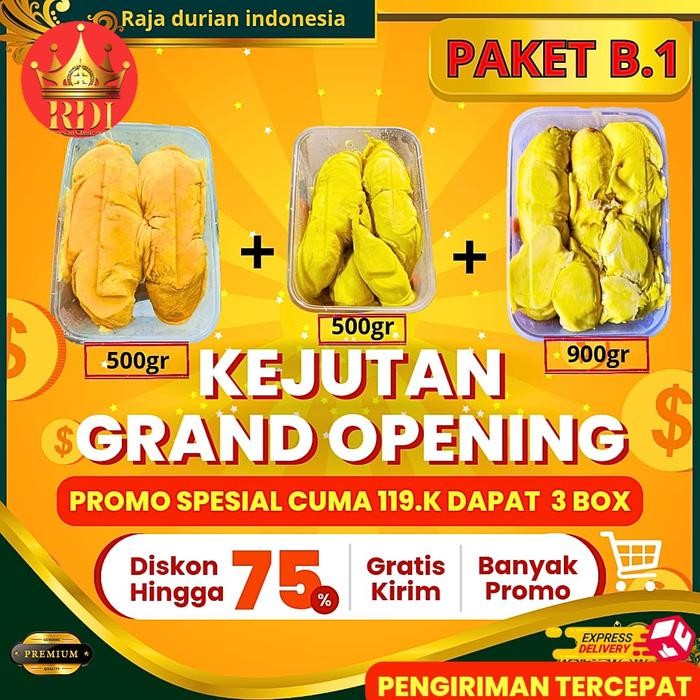

BisaInstan- Durian Kupas PAKET B1Durian KING+SIBOLGA+KALIMANTAN PAKET HEMAT