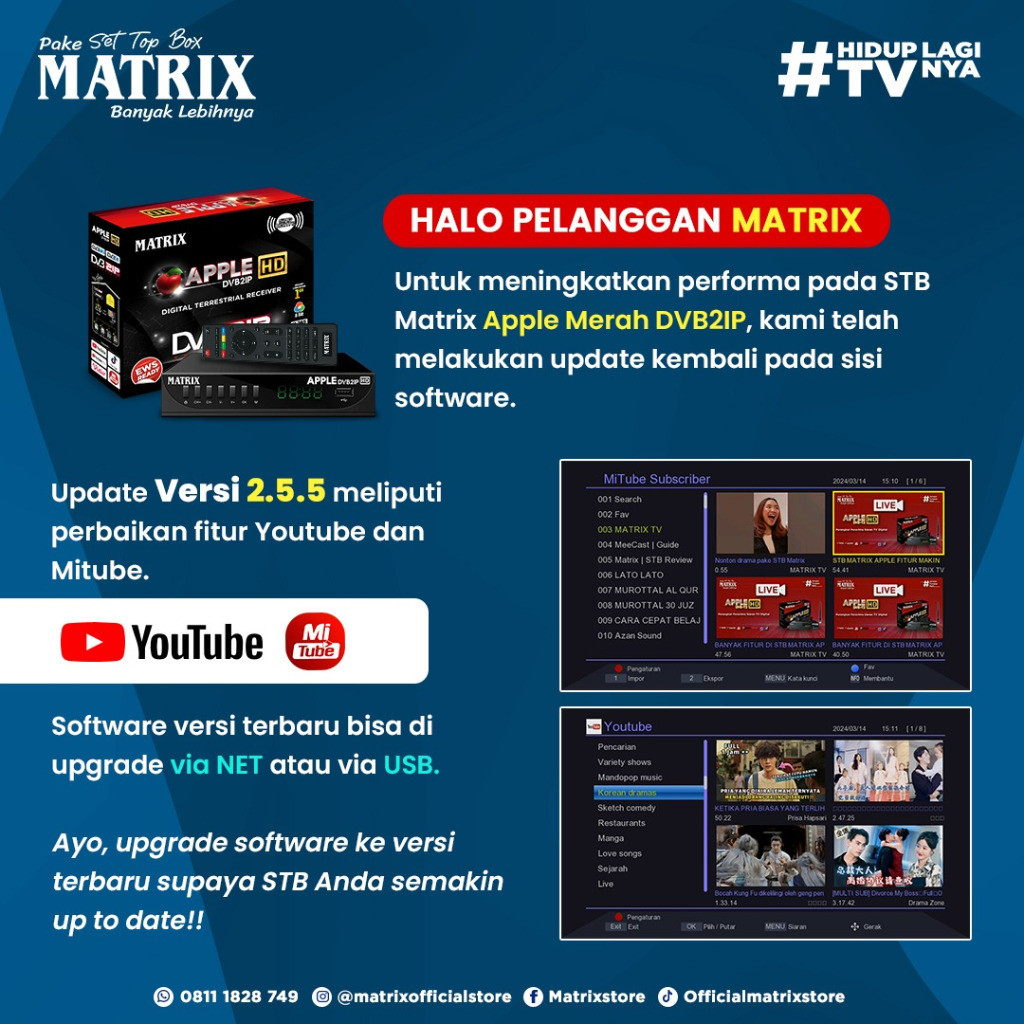 IK Set Top Box MATRIX APPLE DVB2IP BISA LAN INTERNET