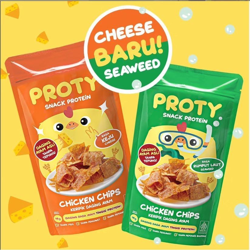 

PROTY Chicken Chips Orinal (1 pcs) Keripik Daging Ayam Krispi Snack Cemilan Protein Sehat - 18 gr