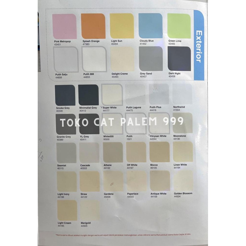 Cat Tembok Interior Dulux Catylac Putih 1501 / Warna CATALOG 25kg Pail
