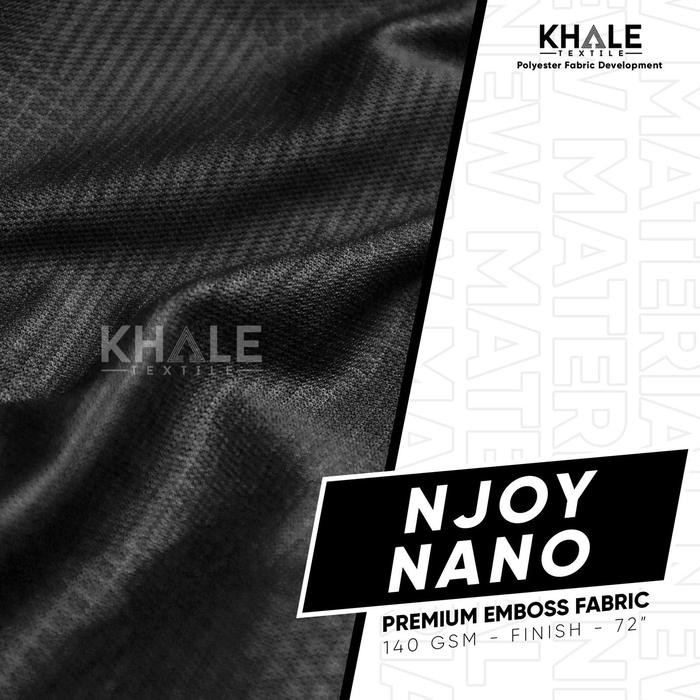 TERBARU Bahan Kain Drifit Emboss Njoy Nano Corak Putih Hitam Premium Jersey
