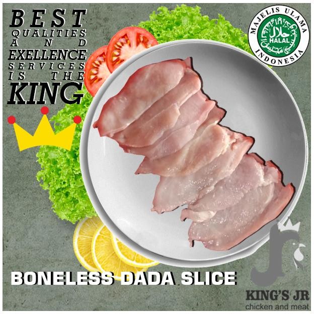 

Kirim,HariYgSama- Dada ayam fillet iris tipis / boneless dada slice
