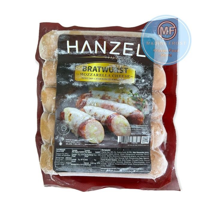 

Kirim,HariYgSama- HANZEL SOSIS BRATWURST CHEESE, GARLIC DAN BLACKPEPPER