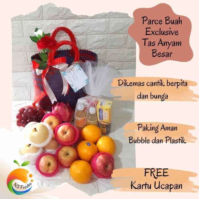 

Kirim,HariYgSama- Parcel Paket Buah Segar Tas Jinjing Transparant FREE KARTU UCAPAN
