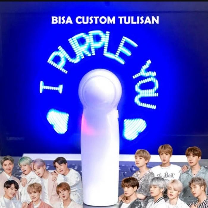 Mntb" Kipas Tulisan Led Custom Fan Magic Souvenir Unik Wedding Konser Pesta