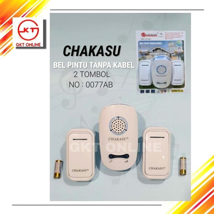 JT READY BEL WIRELESS 2 TOMBOL CHAKASU / BEL PINTU RUMAH
