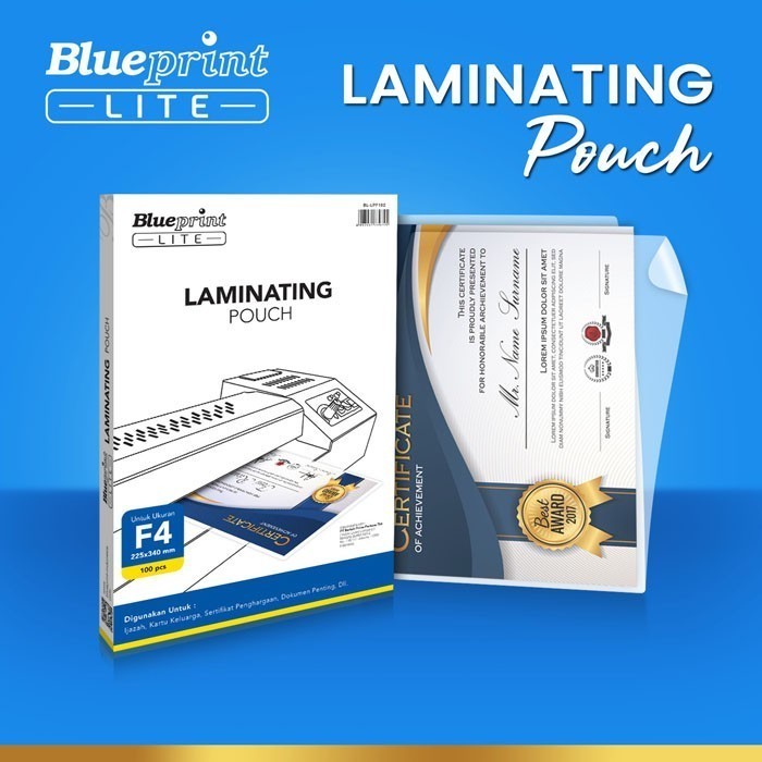 

Blueprint Lite Plastik Laminating Pouch Film F4 Laminating 85 Mikron