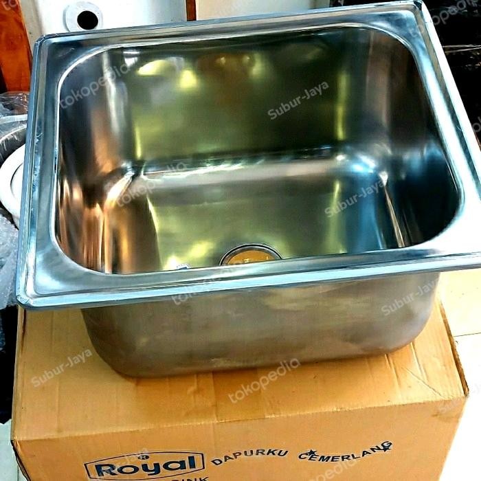 Bak Cuci Piring / Sink 1 Lubang Royal Sb 300 ,Lubang Dalam 28 Cm - Asli