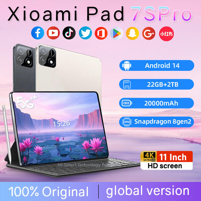 

2025 New Tablet Pc Pad 7S Pro Original Global Edition Snapdragon 22Gb+2Tb 5G Tabletdual Slm Wlfl