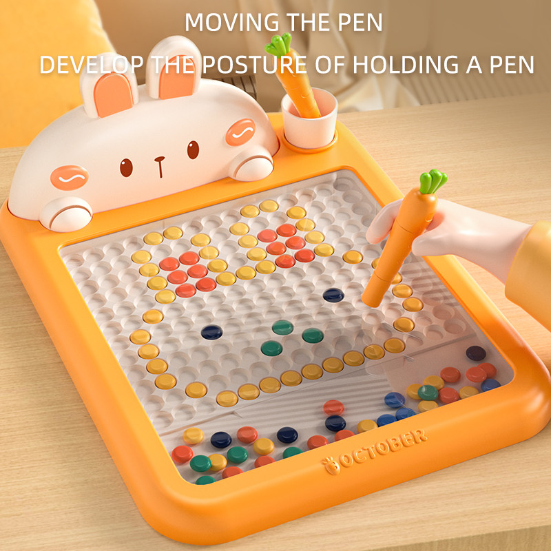 

Rabbit Magnetic Drawing Board Children Drawing Board Magnetic Beads Radish Pen Graffiti Board Early