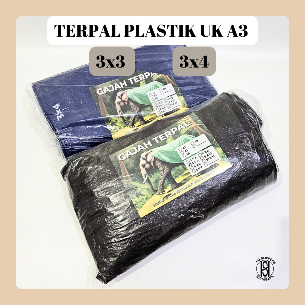 TERPAL PLASTIK A3 UK 3X3 3X4 / TERPAL PLASTIK / TERPAL A3