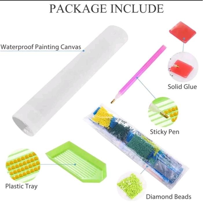 

ready stok diamond painting set 5d full drill round kreatifitas ( 30cm x 40cm )keterampilan dan