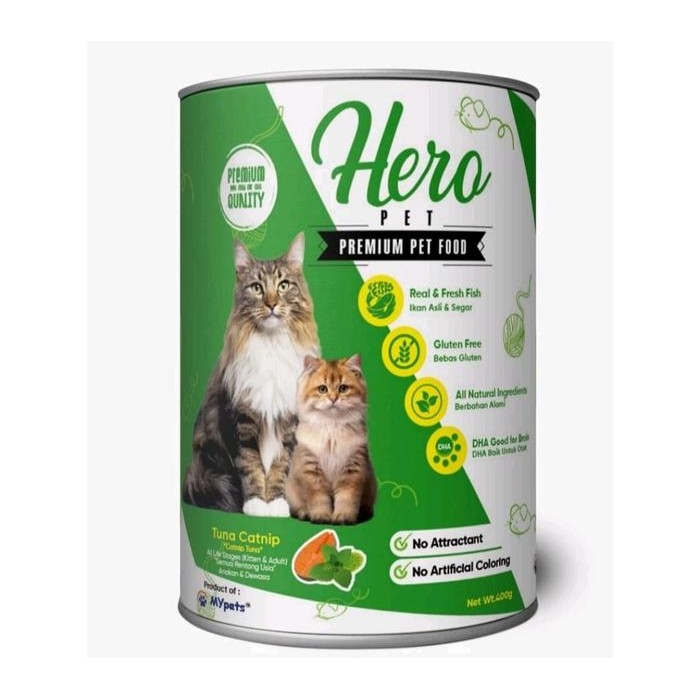 STOK TERBATAS HERO KALENG Premium Pet Food 400 Gr / Makanan Basah Hewan Kucing wetFo