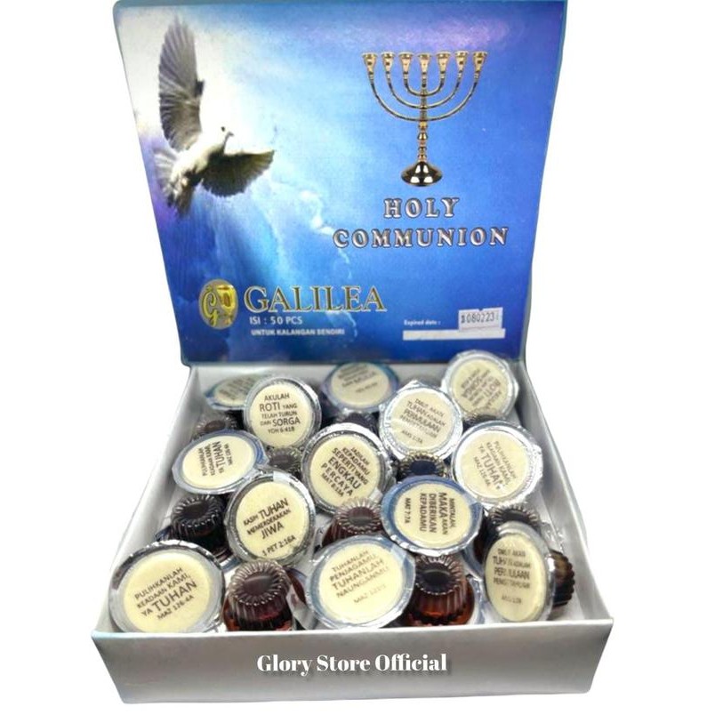 

Anggur Perjamuan Kudus + Hosti Ayat Premium dalam satu kemasan isi 50