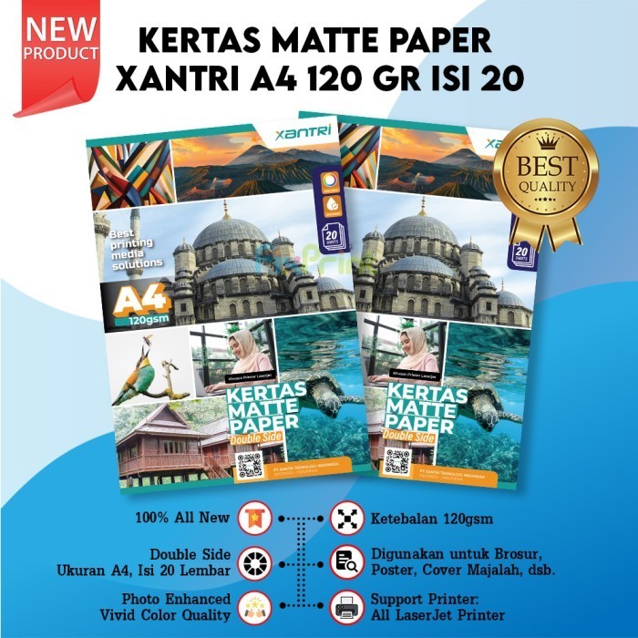 

KERTAS PHOTO MATTE PAPER DOUBLE SIDE A4 120GSM 1 PACK/20PCS
