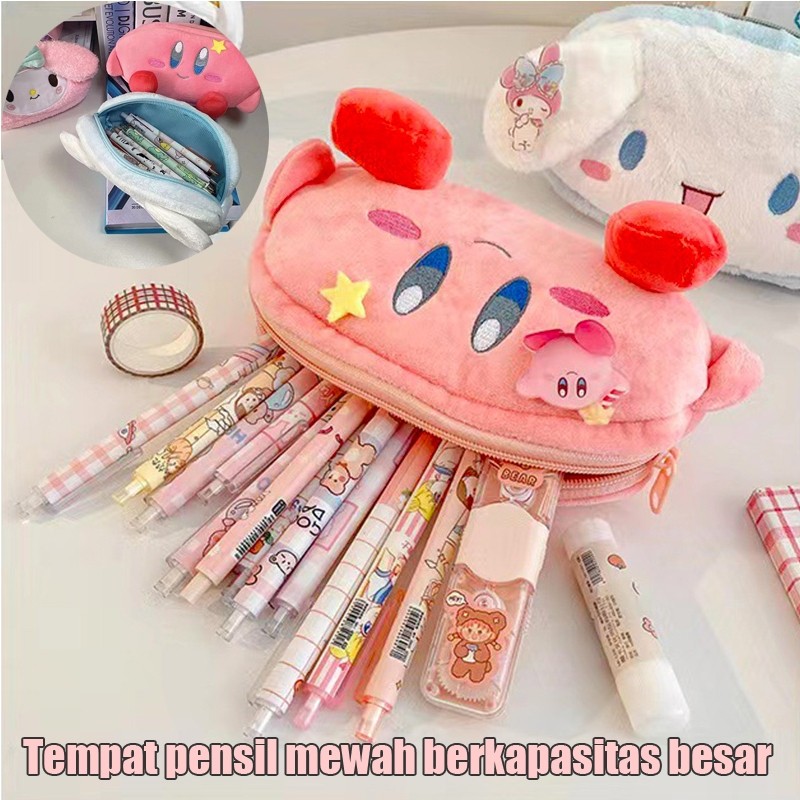 

Kantong Pena Mewah Large capacity Cute Pen Bag Student School Pencil Bags for Girl Study Stationery