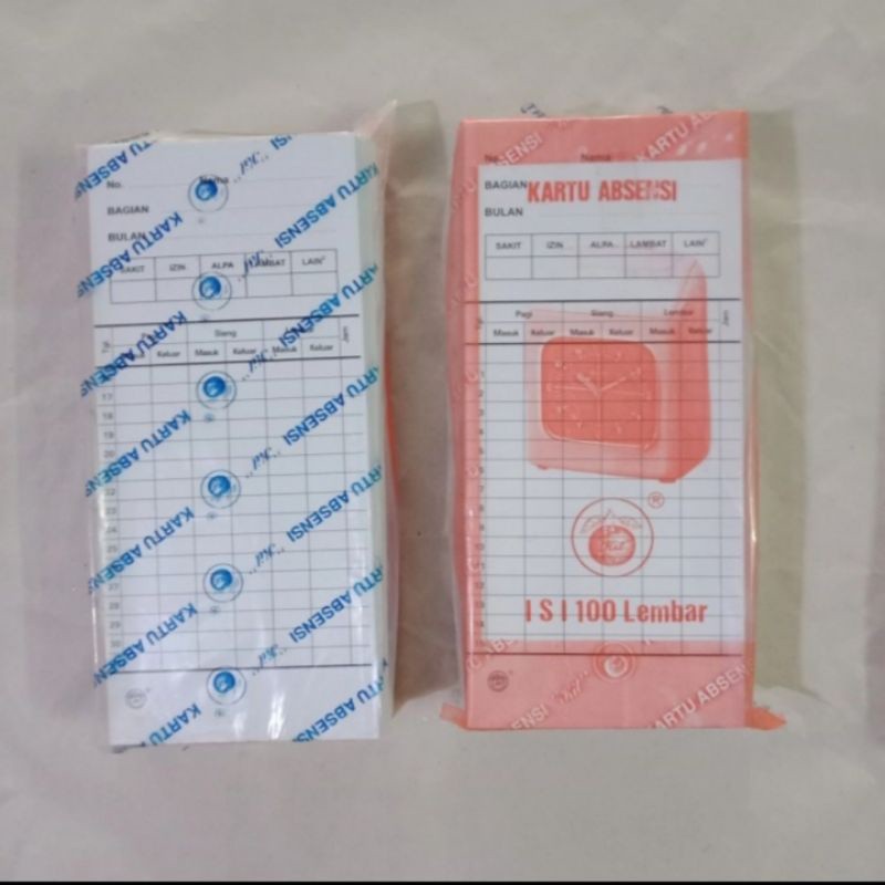 

Kartu absen amano/kartu absensi ceklok apel ( 1pak/100lbr )