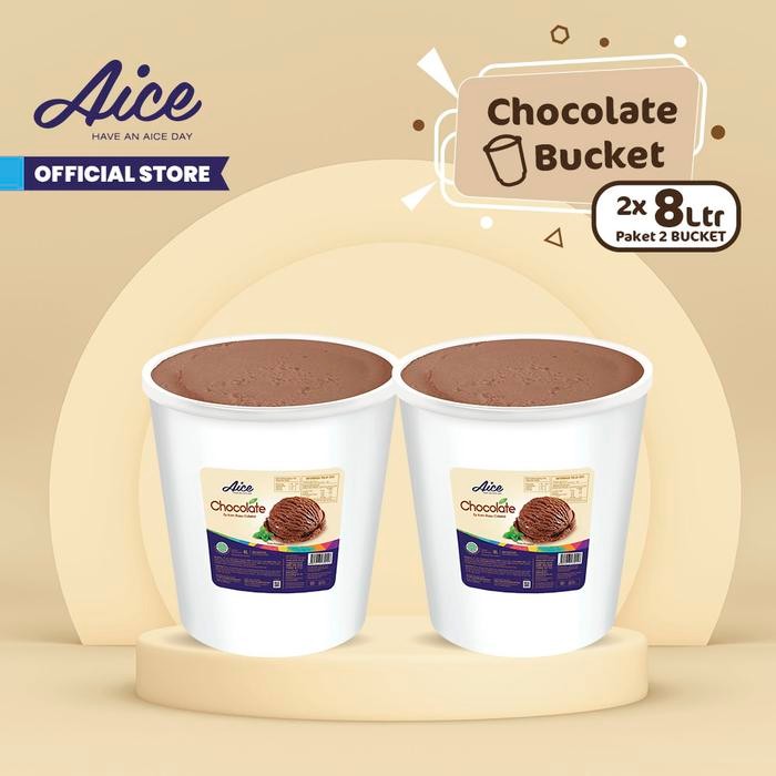 

NewZbgt- AICE Chocolate Bucket Ice Cream 8L (1 karton = 2 Pcs )Es Krim Ember