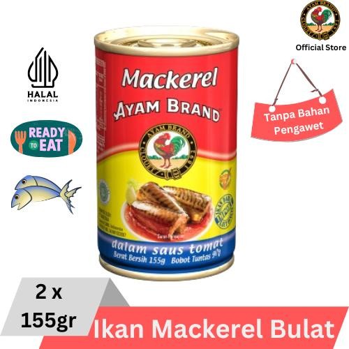 

NewZbgt- Ayam Brand - Ikan Mackerel Kaleng Bulat Saus Tomat 2 pcs 155gr
