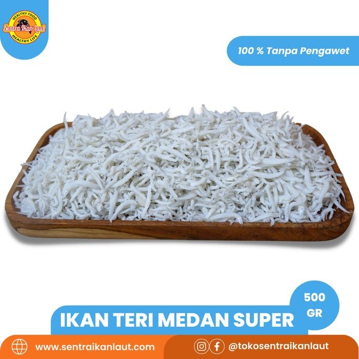 

NewZbgt- Ikan Asin Kering Teri Putih Medan Halus Kualitas Super 500 gram