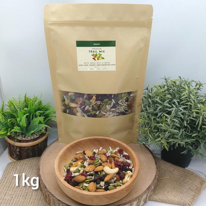 

NewZbgt- Prodex Trail Mix 1kg - Kacang, Biji-bijian, Buah Kering - Sehat, Diet