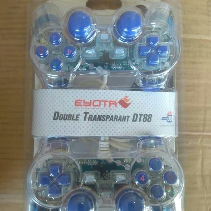 Stik Ps Pc Joystick Pc Laptop Gamepad Double Transparan Usb Eyota Dt88