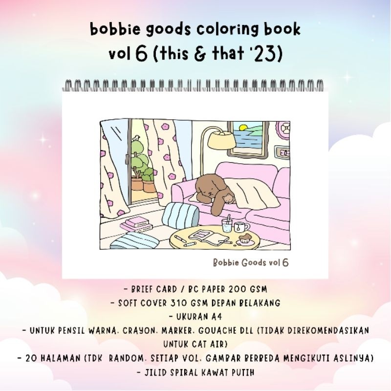 

Bobbie Goods Coloring Book Vol 6 This and That 20 halaman buku mewarnai kertas BC tebal 200 gsm