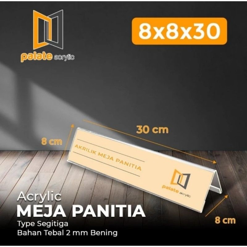 

Akrilik Papan Nama Meja Panitia uk 8x8x30 cm Acrylic Desk Board Name
