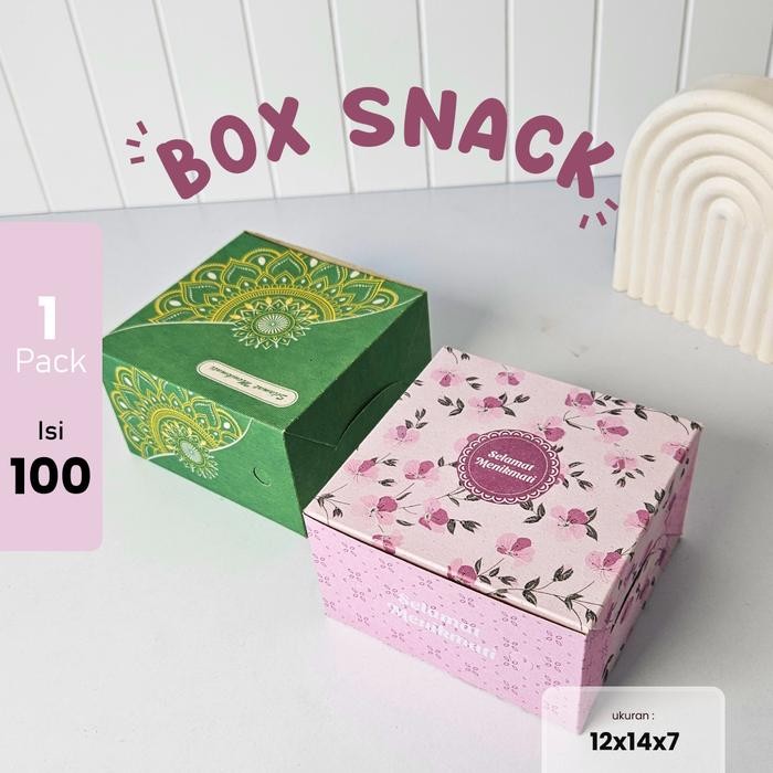 100 Pcs / 12x14 / Box Snack / Dus Snack / Kotak Kue / Dus Hajatan *