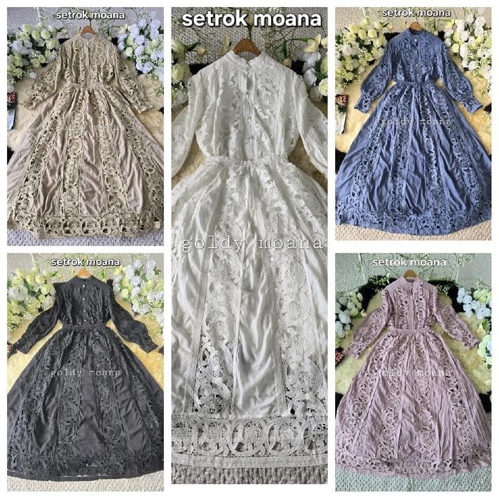Hijara- Setrok moana goldy bahan katun premium renda