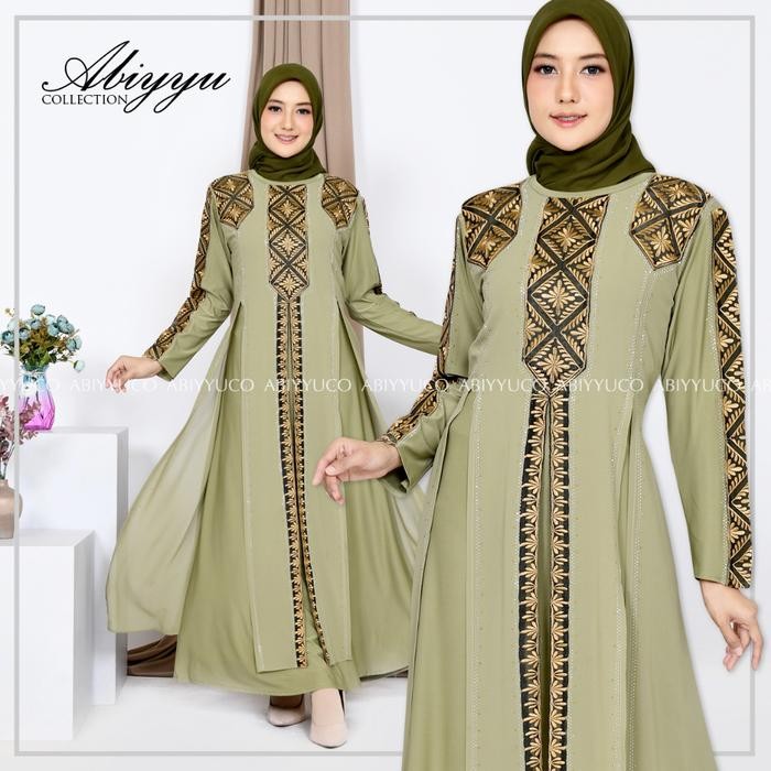Busanae- Abiyyuco TA9028 Gamis Abaya Turkey Sultan, Turki Terbaru 2023 Baju Muslim Wanita Hitam,