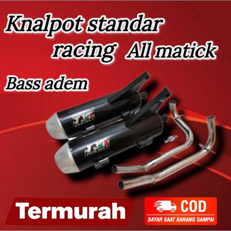 Disc Termurah Terlaris Knalpot Standart Racing Fullset Bass Adem,Ngebas Adem Beat Fi,Beat Karbu,Beat