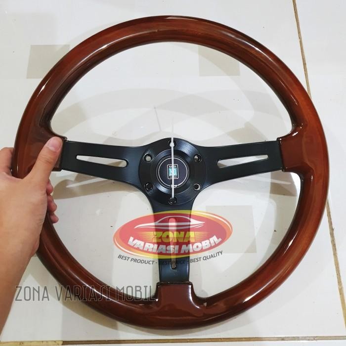 TERPERCAYA Stir Setir Racing Mobil Full Wood Nardi ND Kayu Jati Klasik 14 inch