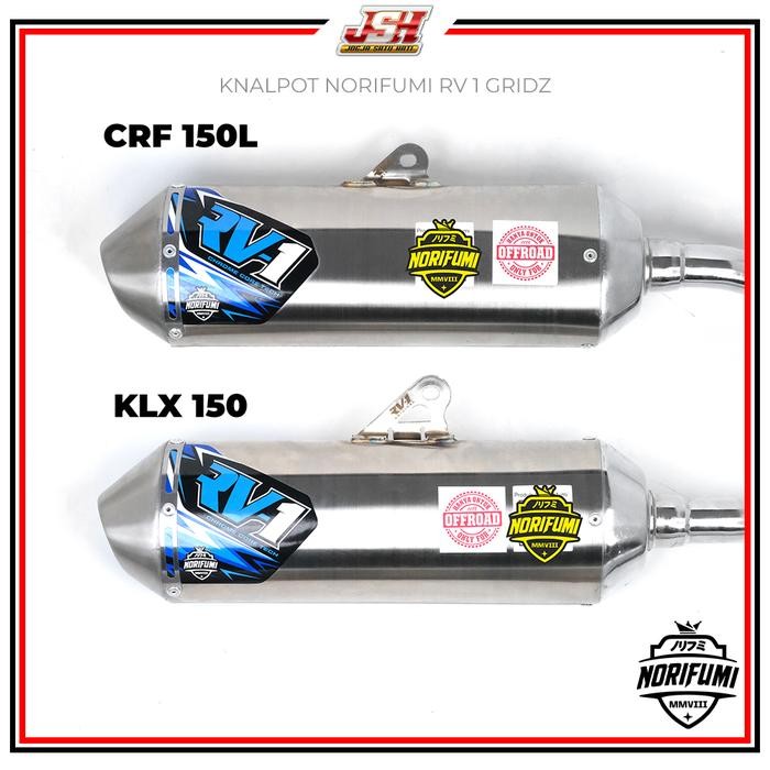 PREMIUM Knalpot Norifumi RV1 N4 / RV1 T3 / RV1 GRIDZ CRF 150L KLX 150 BF Bigfoot DT Dtracker WR 155