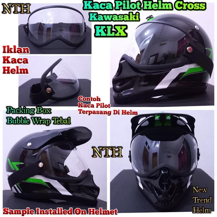 PREMIUM Kaca Helm Cross KLX kawasaki.Kaca Pilot Helm KLX