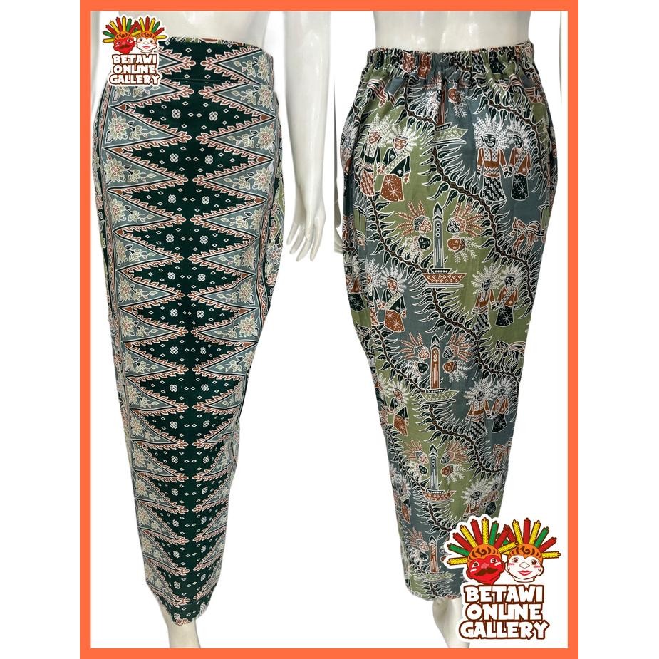Rok Batik Betawi Panjang / Rok Span Tumpal Motif Batik Betawi / Rok Batik Span Kancing Karet